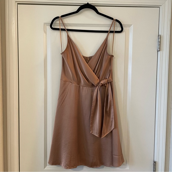 Express Dresses & Skirts - Express Bronze Wrap-Waist Dress (Size S)